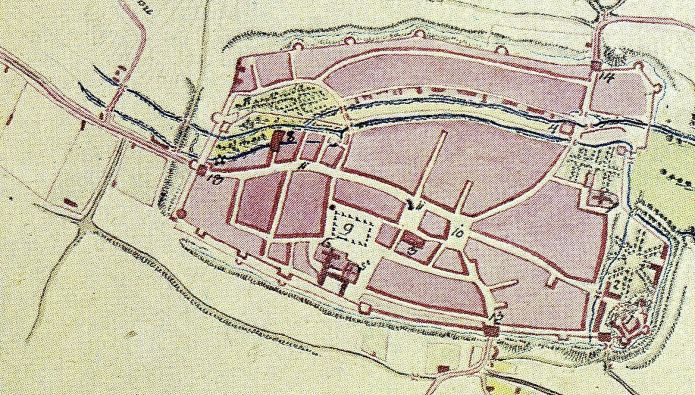Stadtplan von Alzey 1800